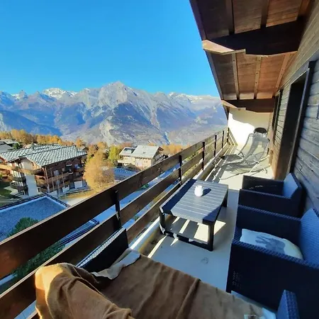 Le Torrent, Duplex Au Centre, Calme Avec Deux A Coucher Et Terrasse Vue Montagne Pour 4 Personnes * Nendaz