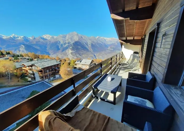 Le Torrent, Duplex Au Centre, Calme Avec Deux à Coucher Et Terrasse Vue Montagne Pour 4 Personnes * Nendaz